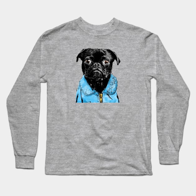 Cool Punk Pug - Would You Look At ME? Long Sleeve T-Shirt by deelirius8